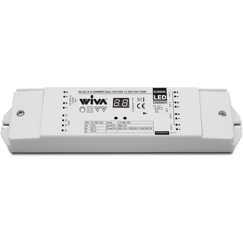 Electronic Dimmer DALI for LED WLAD-S-D 4CH IND 12-36V 240-720W - Internal Use Electronic Dimmer DALI for LED WLAD-S-D 4CH IND 12-36V 240-720W - Internal Use