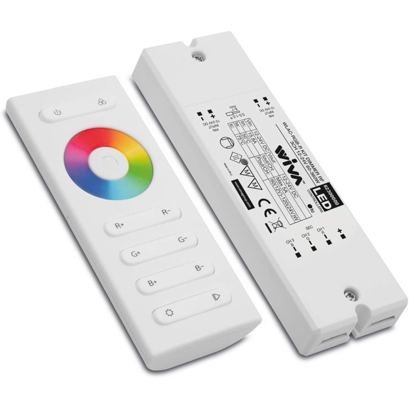 RGB Controller for LED Strips with Remote Control WLAC-RGB-R 3CH 12-24V 60-360W - Indoor Use RGB Controller for LED Strips with Remote Control WLAC-RGB-R 3CH 12-24V 60-360W - Indoor Use
