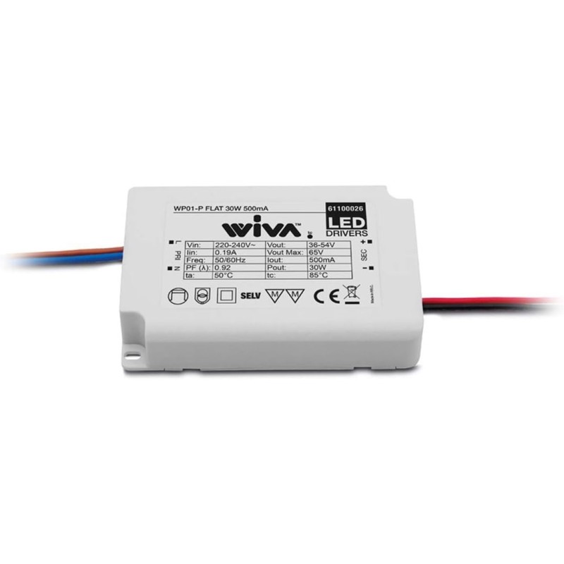 Compact Constant Current Electronic Power Supply for LED WP01-P FLAT 30W 500mA - Internal Use Compact Constant Current Electronic Power Supply for LED WP01-P FLAT 30W 500mA - Internal Use