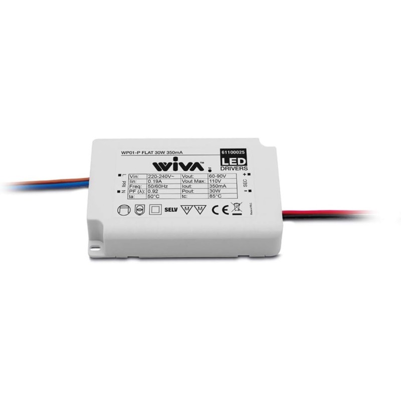 Compact Constant Current Electronic Power Supply for LED WP01-P FLAT 30W 350mA Compact Constant Current Electronic Power Supply for LED WP01-P FLAT 30W 350mA