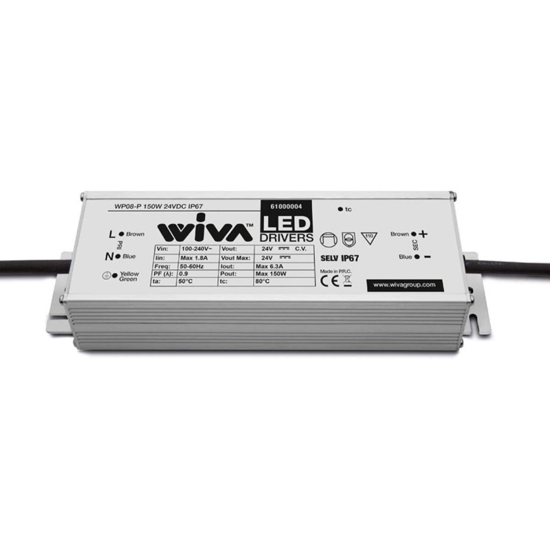 Constant Voltage Electronic Power Supply for LED WP08-P 150W 24VDC IP67 Constant Voltage Electronic Power Supply for LED WP08-P 150W 24VDC IP67
