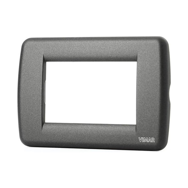 Vimar Rondò Metal 3-Place Plate, Slate Finish - Code 16753 Vimar Rondò Metal 3-Place Plate, Slate Finish - Code 16753