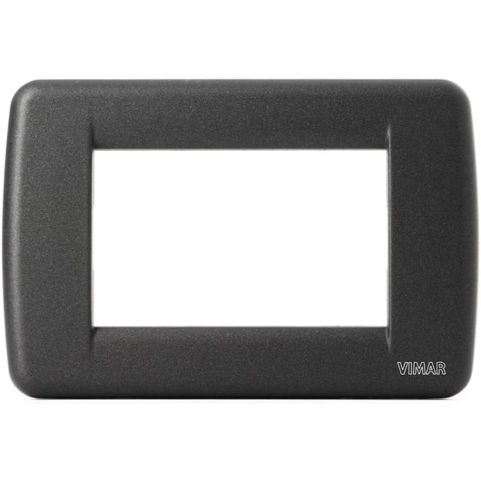 Vimar Rondò Metal 3-Place Plate, Slate Finish - Code 16753