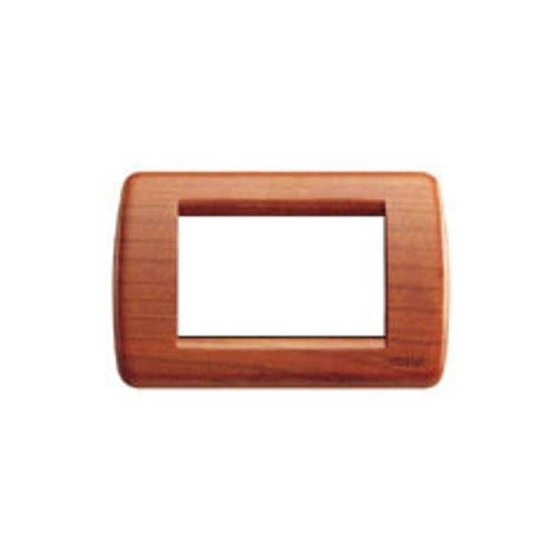 Vimar Rondò 3-Place Plate, Cherry Wood Finish - Code 16753.53 Vimar Rondò 3-Place Plate, Cherry Wood Finish - Code 16753.53
