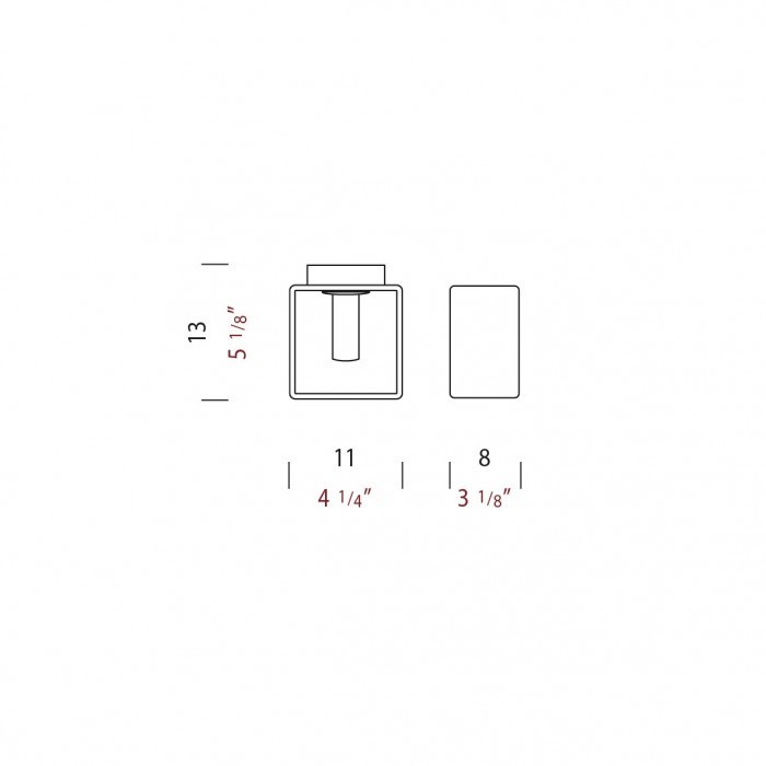 Panzeri Domino PAR/SOFF Lamp Grey Metal with Orange Glass - 1x G9 60W
