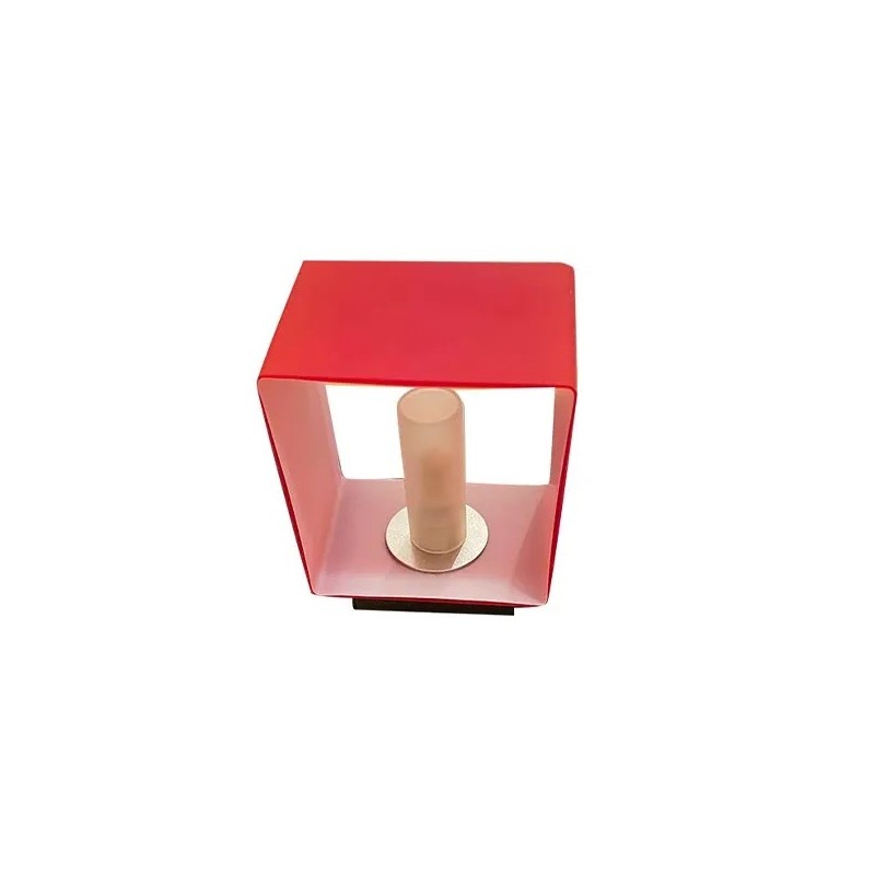 Panzeri Domino PAR/SOFF Lamp Grey Metal with Red Glass - 1x G9 60W Panzeri Domino PAR/SOFF Lamp Grey Metal with Red Glass - 1x G9 60W