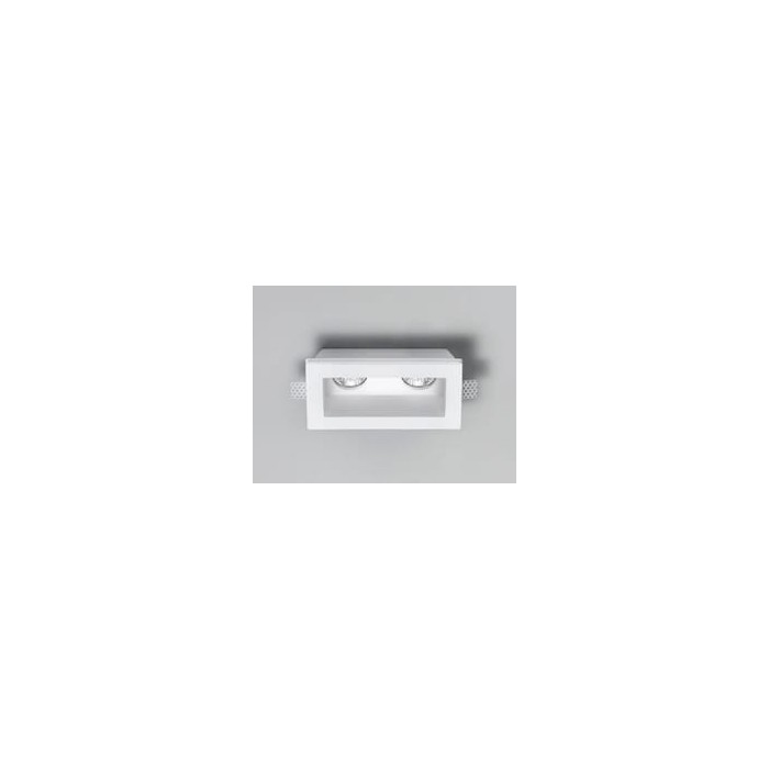 Fixed square double plaster recessed spotlight