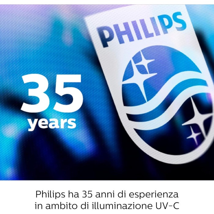 Philips UV-C Table Lamp with Motion Sensor for Room Disinfection, 24W, Integrated Timer, Aluminum