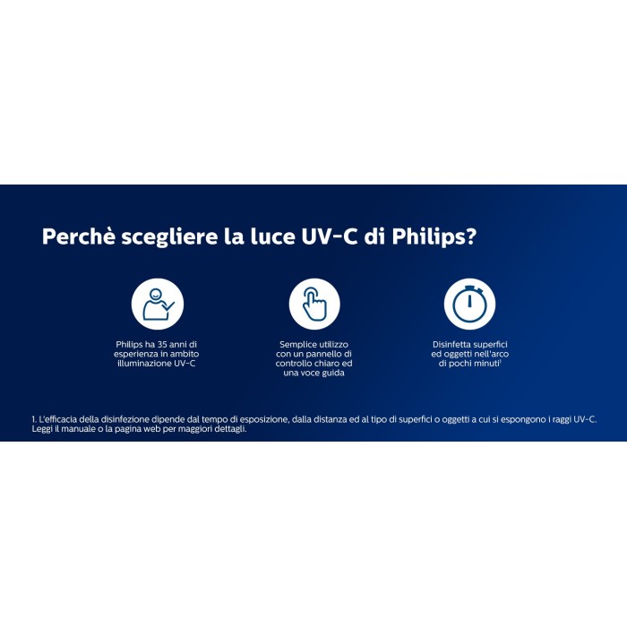 Philips UV-C Table Lamp with Motion Sensor for Room Disinfection, 24W, Integrated Timer, Aluminum