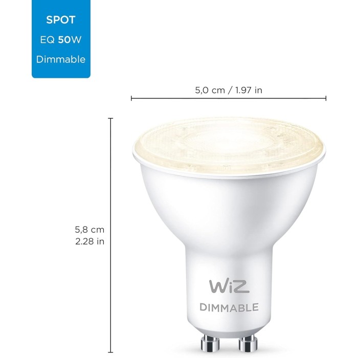 Philips Wiz dim faretto 50w gu10