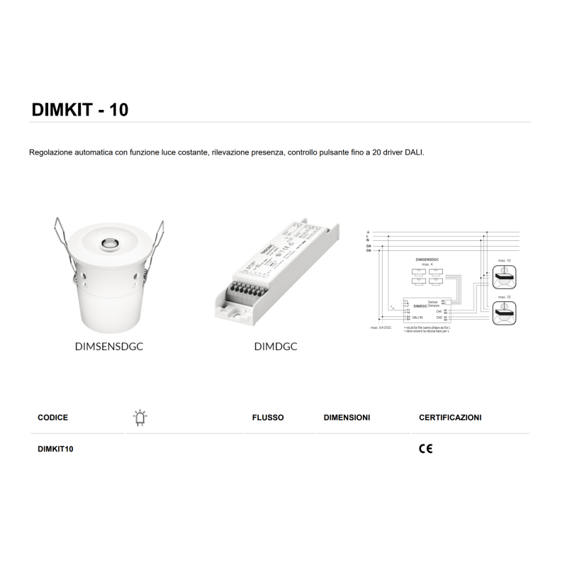 Esse-ci DIMKIT10P – Automatic Regulation Ceiling Kit Esse-ci DIMKIT10P – Automatic Regulation Ceiling Kit