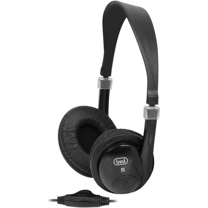 Trevi HTV 636 Stereo TV Headphones with Cable and Volume Control - Black