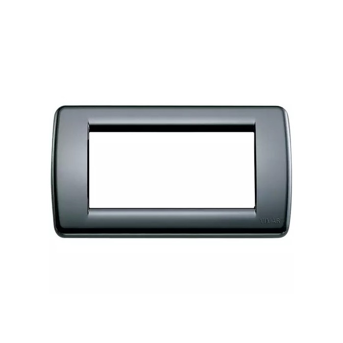 Vimar 4-module Rondò plate, technopolymer, black