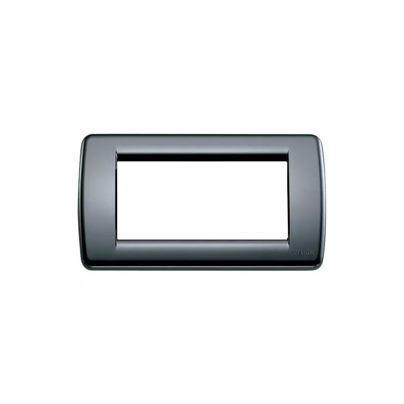 Vimar Placca Rondò 4 moduli, tecnopolimero, nero Vimar Placca Rondò 4 moduli, tecnopolimero, nero