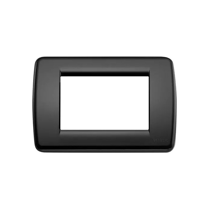 Vimar 3-module Rondò plate, technopolymer, black