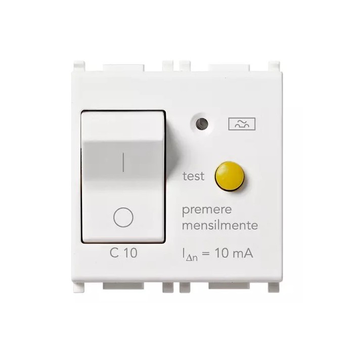Vimar 1P+N C 10 differential circuit breaker, 120-230 V~ 50-60 Hz, IΔn