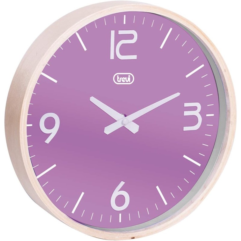 Trevi OM 3311 L Wooden Wall Clock, Diameter 25 cm - Purple Trevi OM 3311 L Wooden Wall Clock, Diameter 25 cm - Purple