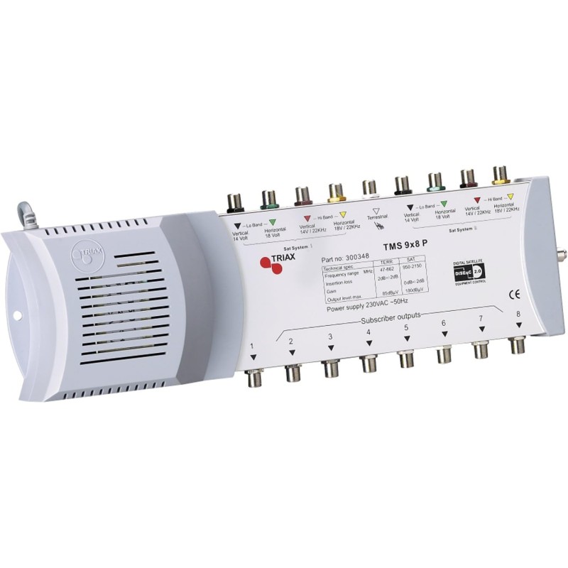 Multi switch 9/8 1xterr. 8 sat-eing. (9 inputs (8X SAT, 1x terrestrial) and 8 outputs) Multi switch 9/8 1xterr. 8 sat-eing. (9 inputs (8X SAT, 1x terrestrial) and 8 outputs)