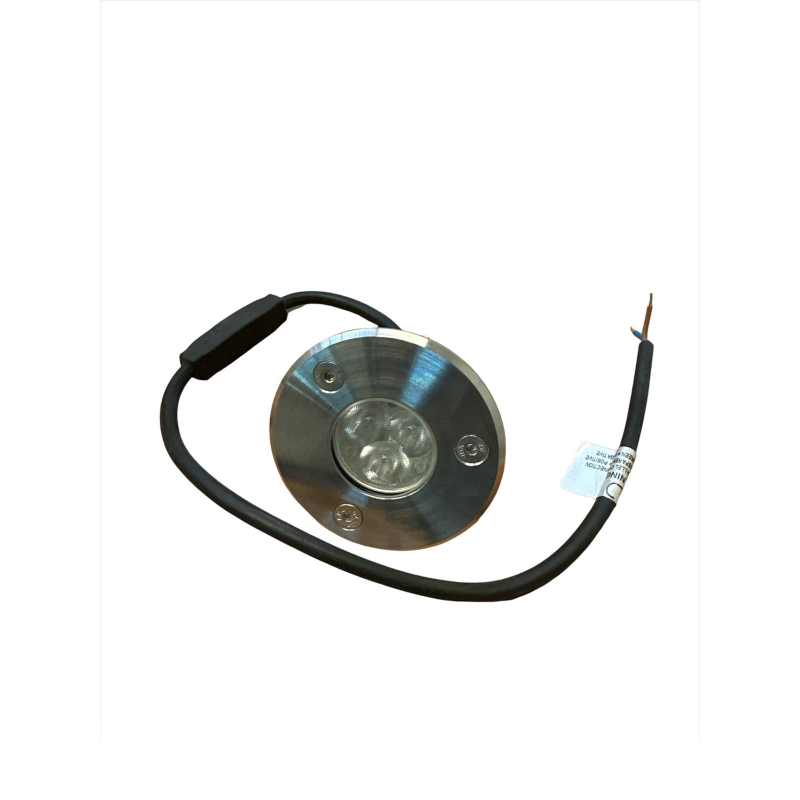 Cadmo LED Round Recessed Spotlight 24VDC - 3 Warm White LEDs, Stainless Steel IP67, 12° Beam, Ø 7.5 cm Cadmo LED Round Recessed Spotlight 24VDC - 3 Warm White LEDs, Stainless Steel IP67, 12° Beam, Ø 7.5 cm