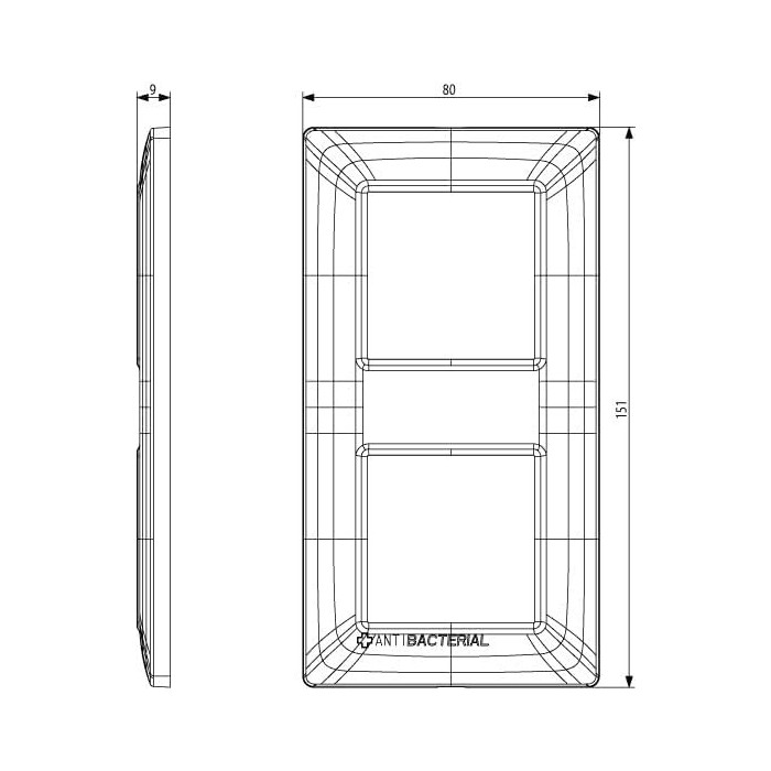 Vimar 14643.01 4 Module Plate (2+2) - White