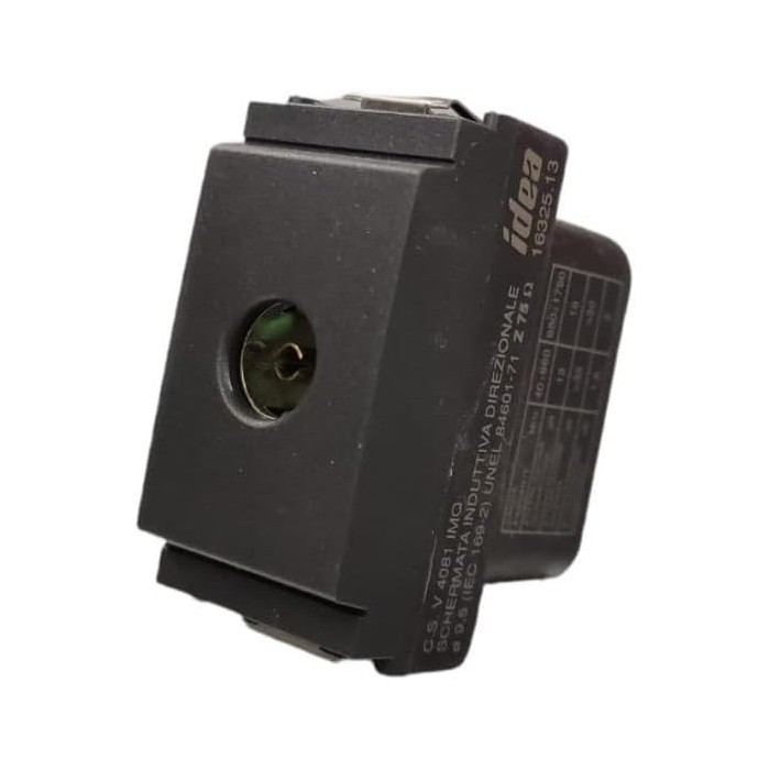 Vimar 16325.13 Coaxial TV Socket Pass-Through - Silver (SC)