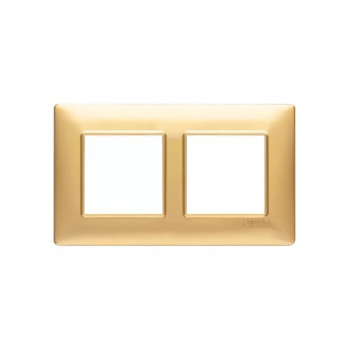 Vimar 14645.25 4 Module Plate (2+2) - Matt Gold Finish