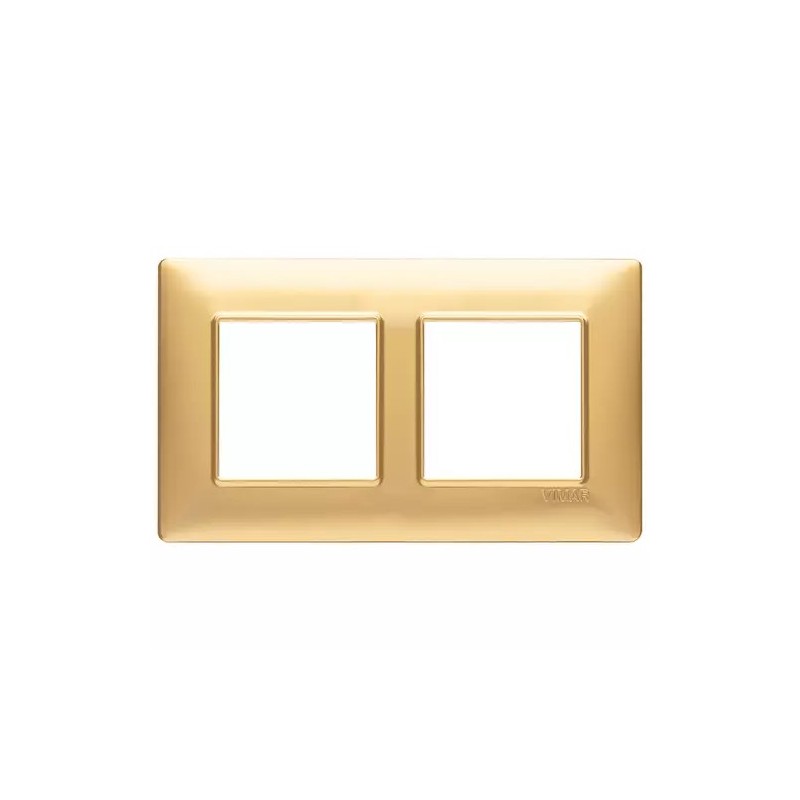Vimar 14645.25 4 Module Plate (2+2) - Matt Gold Finish Vimar 14645.25 4 Module Plate (2+2) - Matt Gold Finish