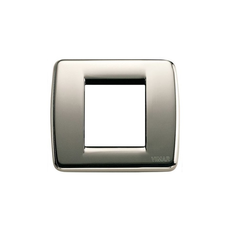 Vimar - 1 plate idea rondò 1-2 modules in metal color black chrome 17093.31 Vimar - 1 plate idea rondò 1-2 modules in metal color black chrome 17093.31