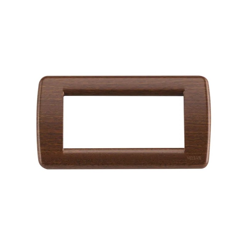 Rondò 4 Module Plate, Technopolymer, Makoré Finish, Vimar, Code: 16764.43 Rondò 4 Module Plate, Technopolymer, Makoré Finish, Vimar, Code: 16764.43