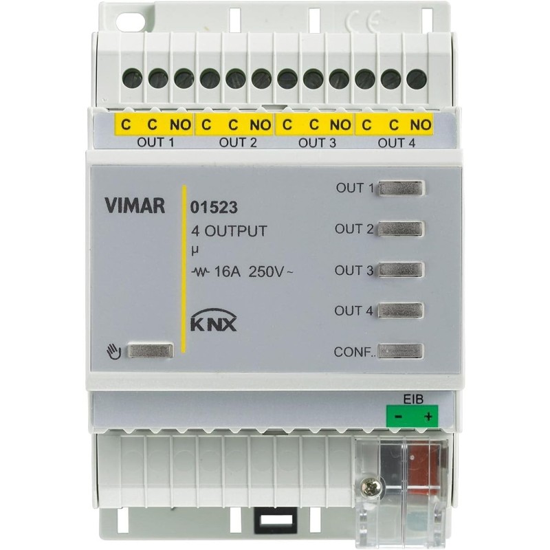 Vimar KNX Actuator 4 Independent Outputs 250V 16A for Home Automation Vimar KNX Actuator 4 Independent Outputs 250V 16A for Home Automation