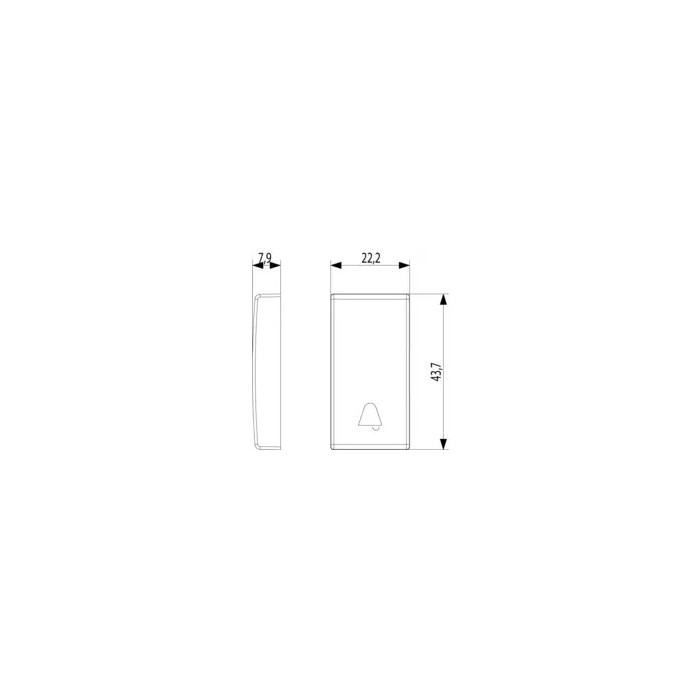 Vimar Plana 1 Module Button with Illuminated Bell Symbol White 14021.C