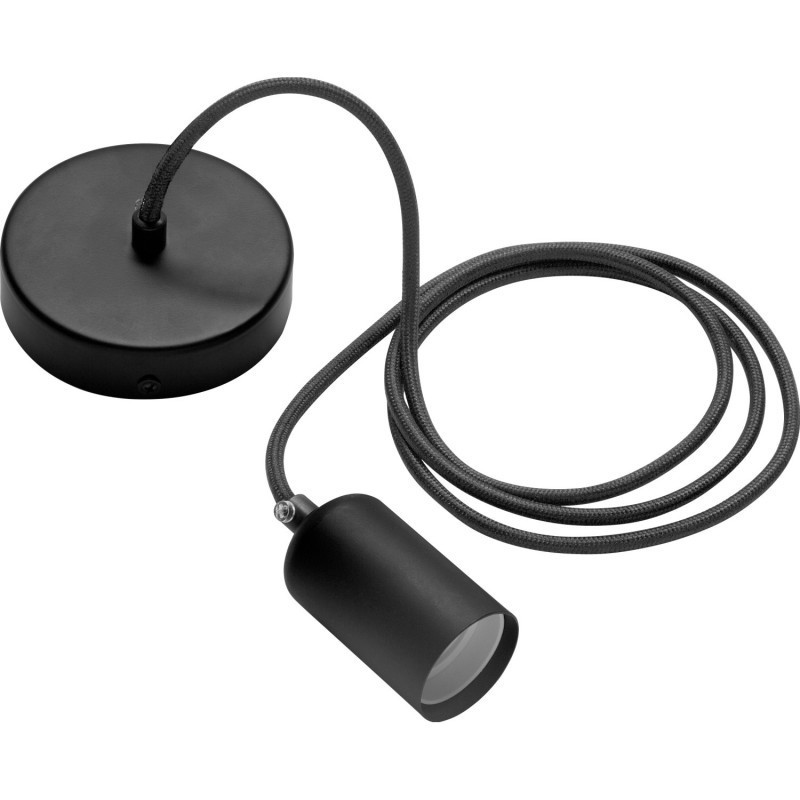 Lampada a ospensione Metallica Opaque Black con lampadina Glasslight B75 Fumé E27 2,5W con S– Stile Industriale Lampada a ospensione Metallica Opaque Black con lampadina Glasslight B75 Fumé E27 2,5W con S– Stile Industriale