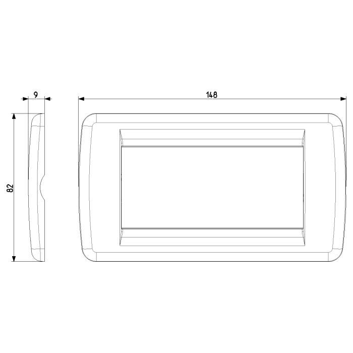 Placca Rondò 4 Moduli – Cromo Metallizzato – IDEA