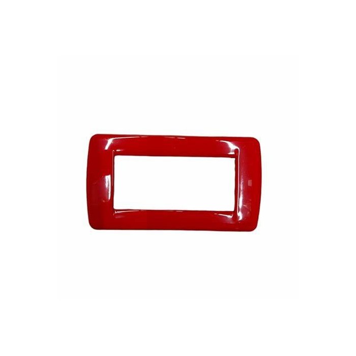 Placca Rondò 4 Moduli – Rosso Metallizzato – IDEA