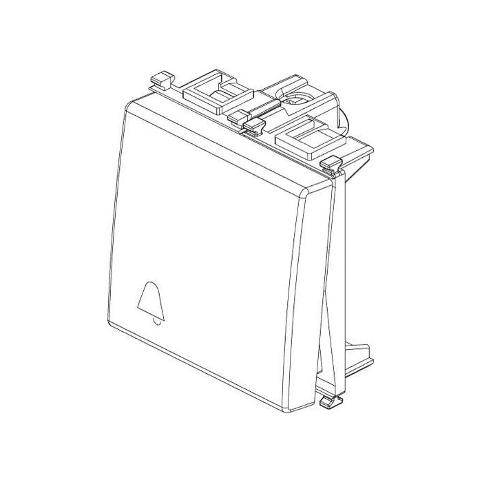 1 Pole NO 10A 2 Module Button for Bell - Vimar 14008.2.C