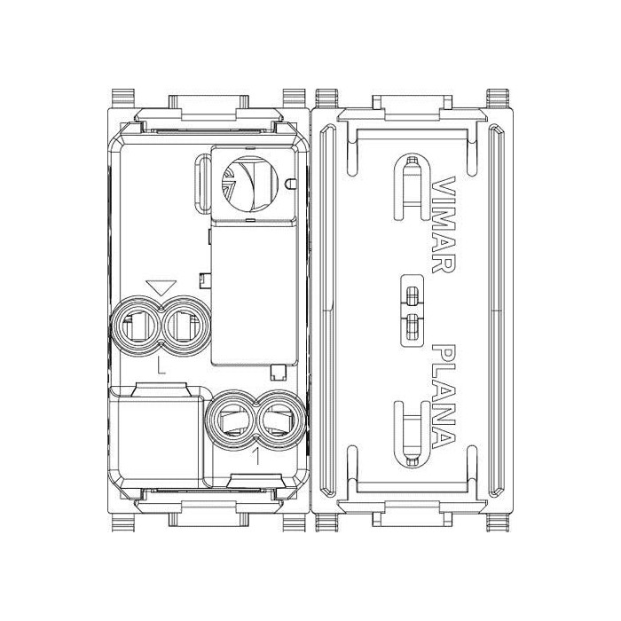 1 Pole NO 10A 2 Module Button for Bell - Vimar 14008.2.C