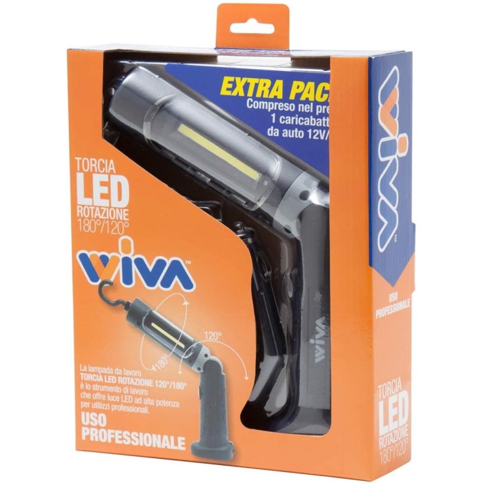 LED Flashlight 180°/120° Work Black Gray
