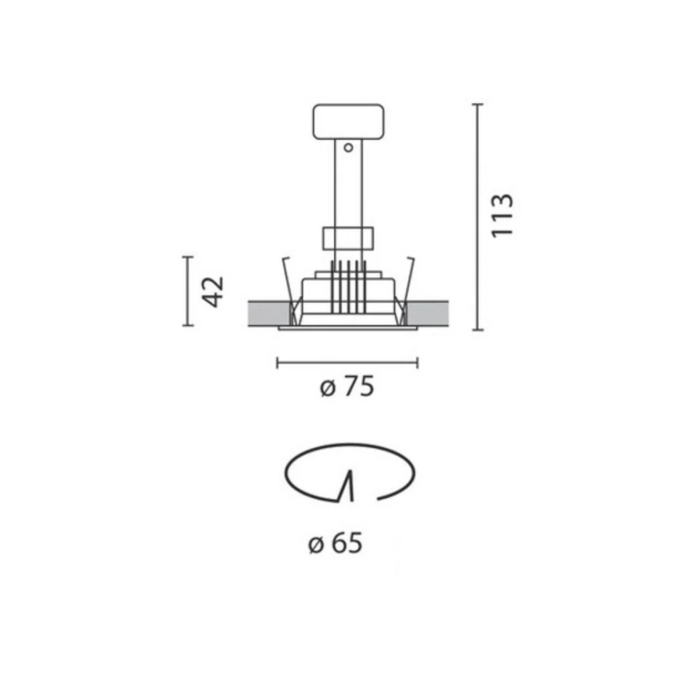 iGuzzini Laser Round Fixed Recessed Spotlight 50W 12V QR CBC 5 (Article: Laser Round Fixed)