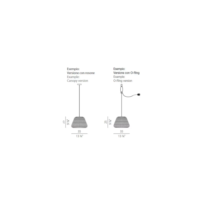 Panzeri EL04744.035.0000 Ralph: outdoor suspension d35 brown metal noled