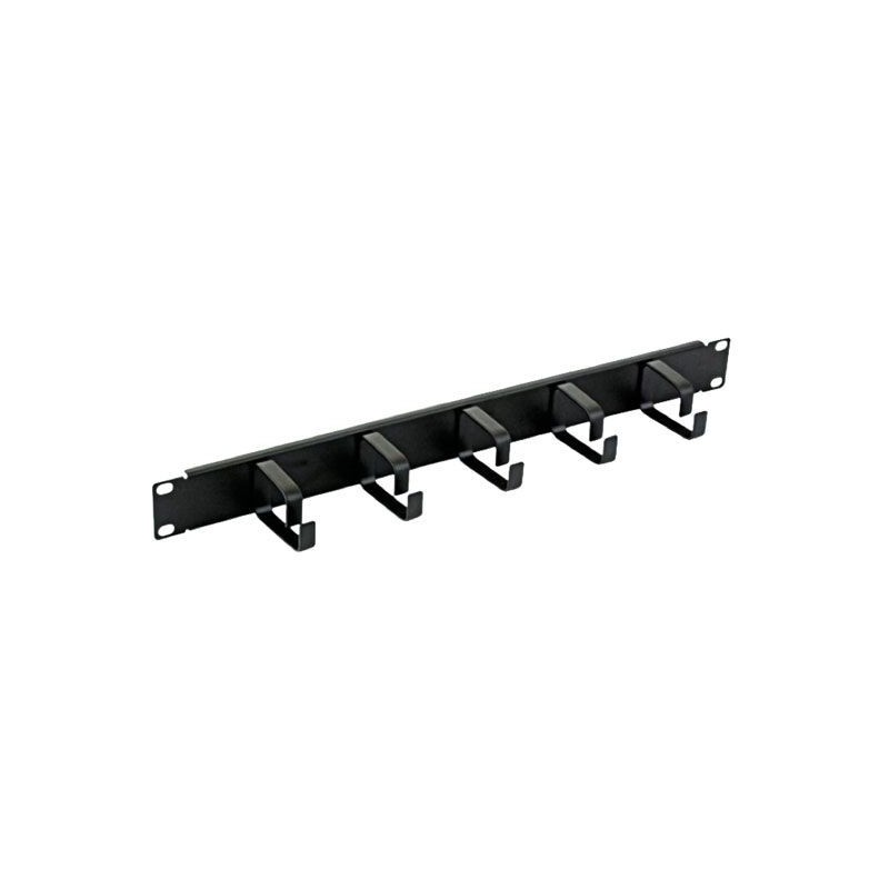 Netleo Srl 19 1u black cable guide panel with 4 rings Netleo Srl 19 1u black cable guide panel with 4 rings