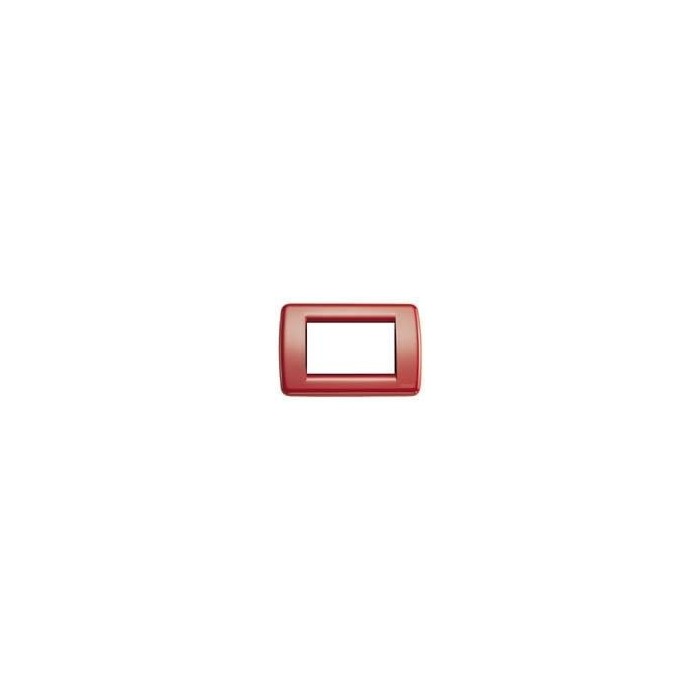 3 Module Red Metal Plate - Modern and Elegant Design