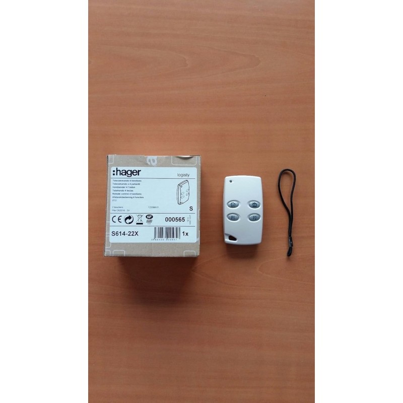 Hager S614-22X 4-Button Programmable Remote Control with Keychain Hager S614-22X 4-Button Programmable Remote Control with Keychain