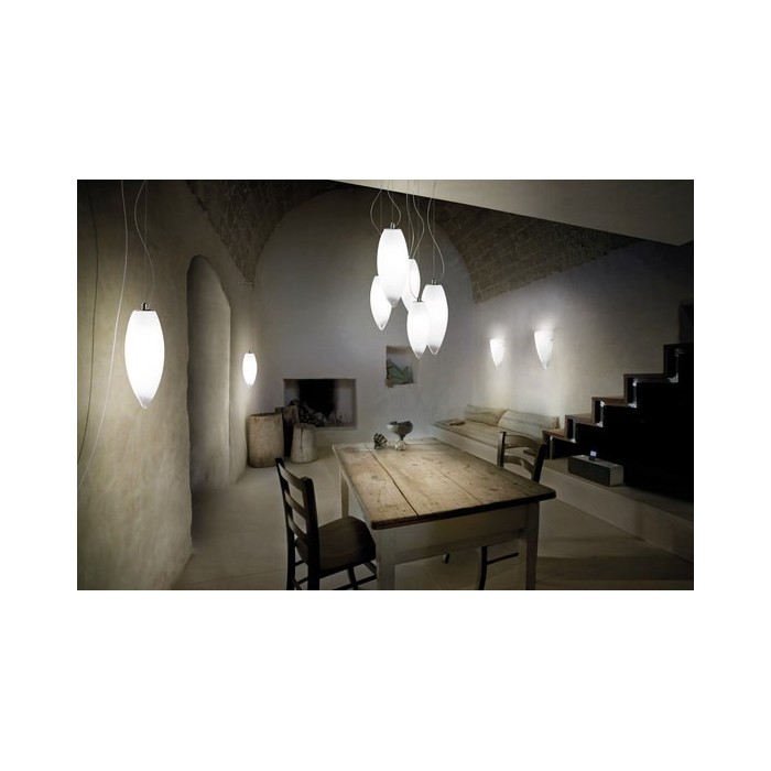 Bacona sospens.bianco white shaded nickel e27 1x100w