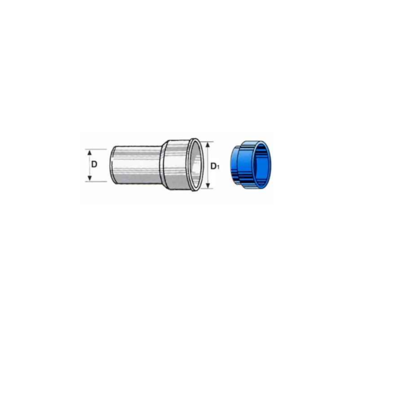 PP HTS D40/53.5 straight fitting with cap PP HTS D40/53.5 straight fitting with cap