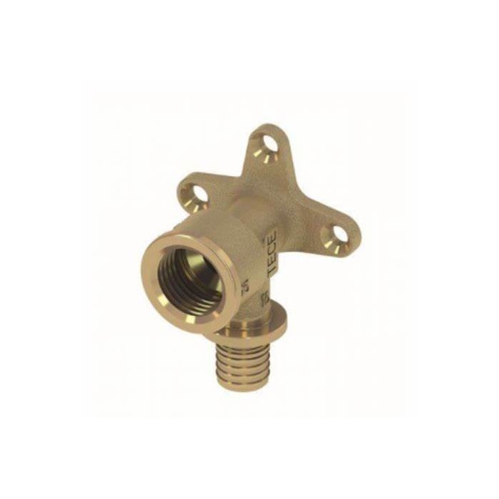 TECEflex Wall Terminal with Flange 20x1/2 F - In Standard Brass