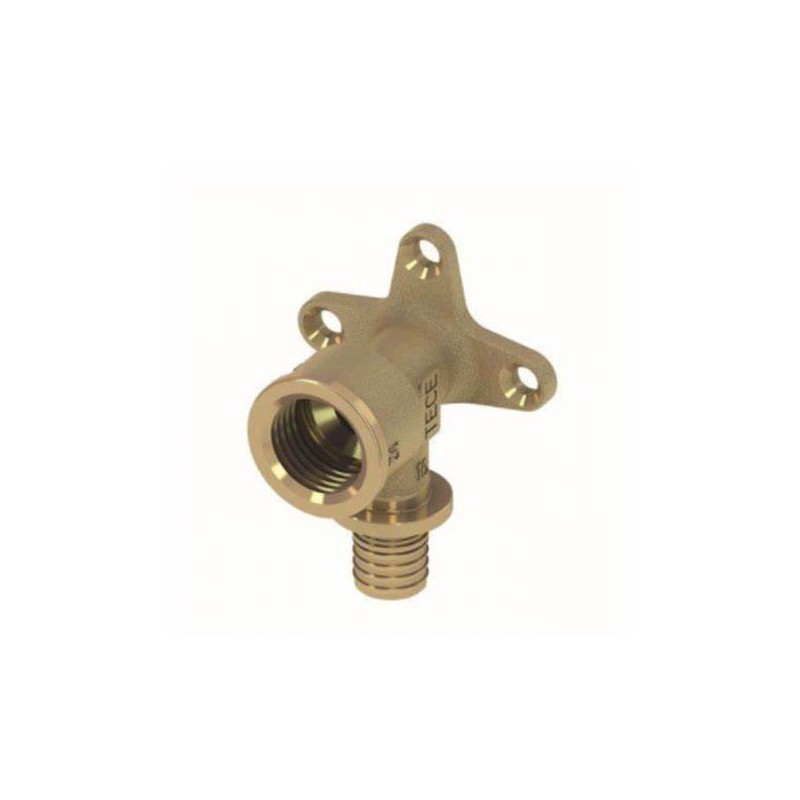 TECEflex Wall Terminal with Flange 20x1/2 F - In Standard Brass TECEflex Wall Terminal with Flange 20x1/2 F - In Standard Brass