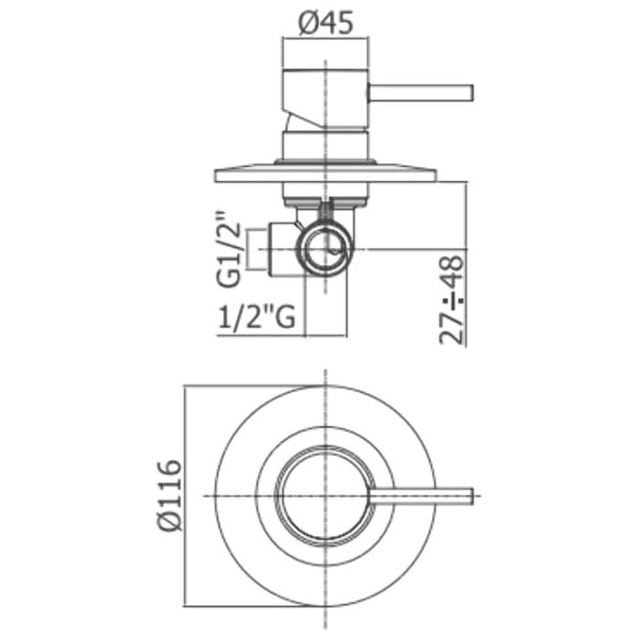 Built-in Mixer STICK Paffoni SK010CR - Chrome