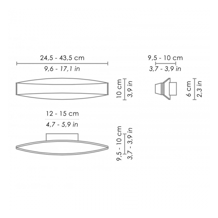 Bridge wall 440x100x110mm. matt white