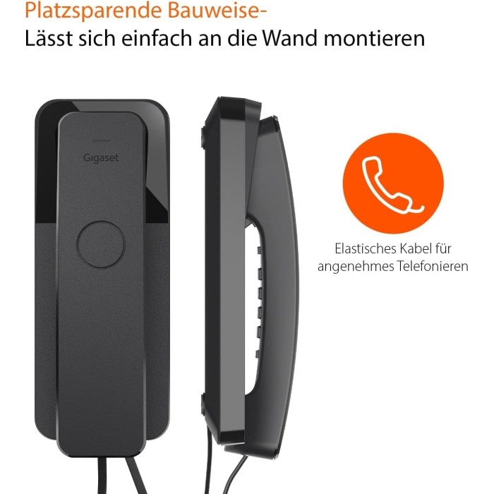 Gigaset Desk 200 Nero – Telefono a Filo Compatto e Funzionale